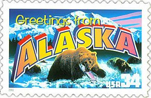 greetings from alaska stamp